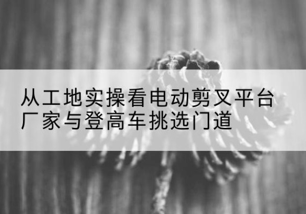 鹤庆电动剪叉升降平台厂家-从工地实操看电动剪叉平台厂家与登高车挑选门道